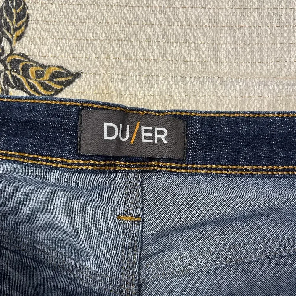 DU/ER L2X Relaxed Taper Jeans Men's 36x32 Dark Blue Performance Stretch Denim